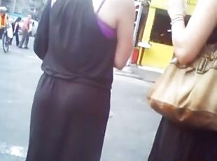 Nice ass in black dress see thru