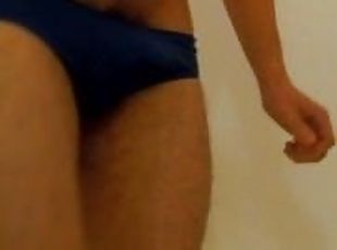 Crossdresser Blue Lace Panties Pee & Panty Poop