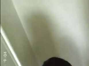 Hot ebony woman caught on hidden shower spy cam