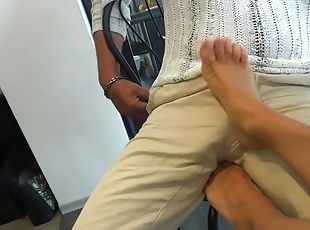 Under The Table Footjob