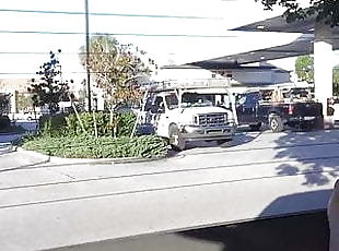 Parking lot masturbation in his truck