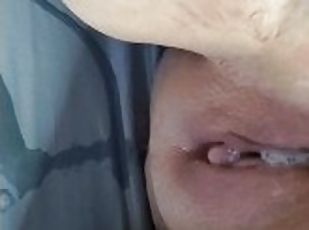Mature BBW squirts while assfucked