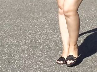 Walking outdoors and hunting for some nice upskirt