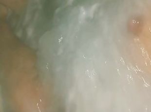 Cheating neighbors Latina wife cums using hot tub jets after party