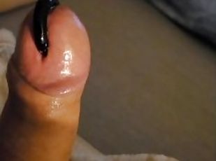 Cumming on myself from my big horny dick in slow motion