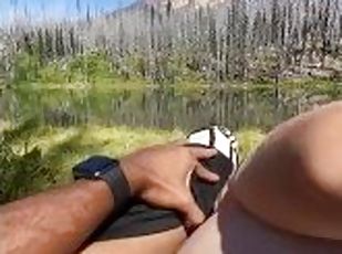 Couple fucking infront of a lake by Mt Adams