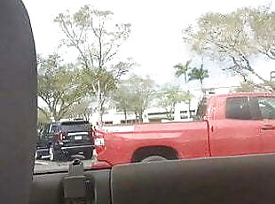 Parking lot masturbation in his truck